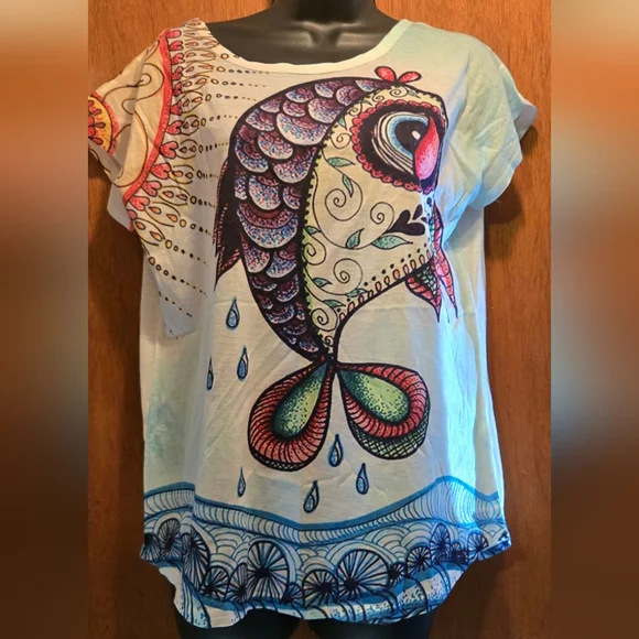 Mittelmeer fun fish art t-shirt szXL - Picture 2 of 3
